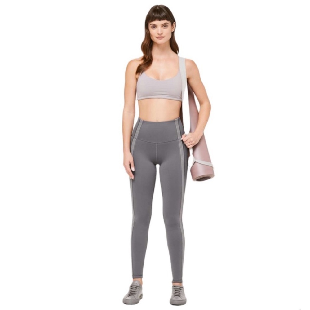 Lululemon Power Lines Pants 28" Titanium Dark Chrome Everlux High Rise Grey Sz 4 - Picture 3 of 15